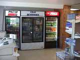 interior of convenience store at Eels Lake - pop coolers
