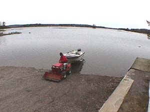 putting boat into water at ELCM