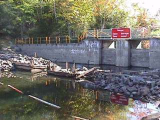 current dam at outlet to Eels Lake
